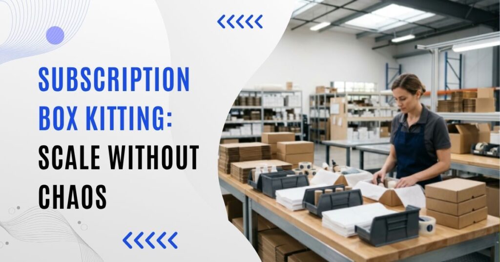 Subscription box kitting in a Los Angeles warehouse